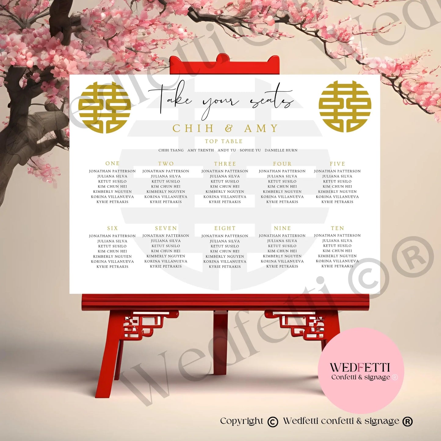 Seating plan 8/1 WedFetti