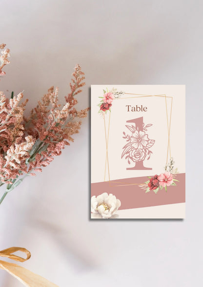 Table numbers  A5 WedFetti