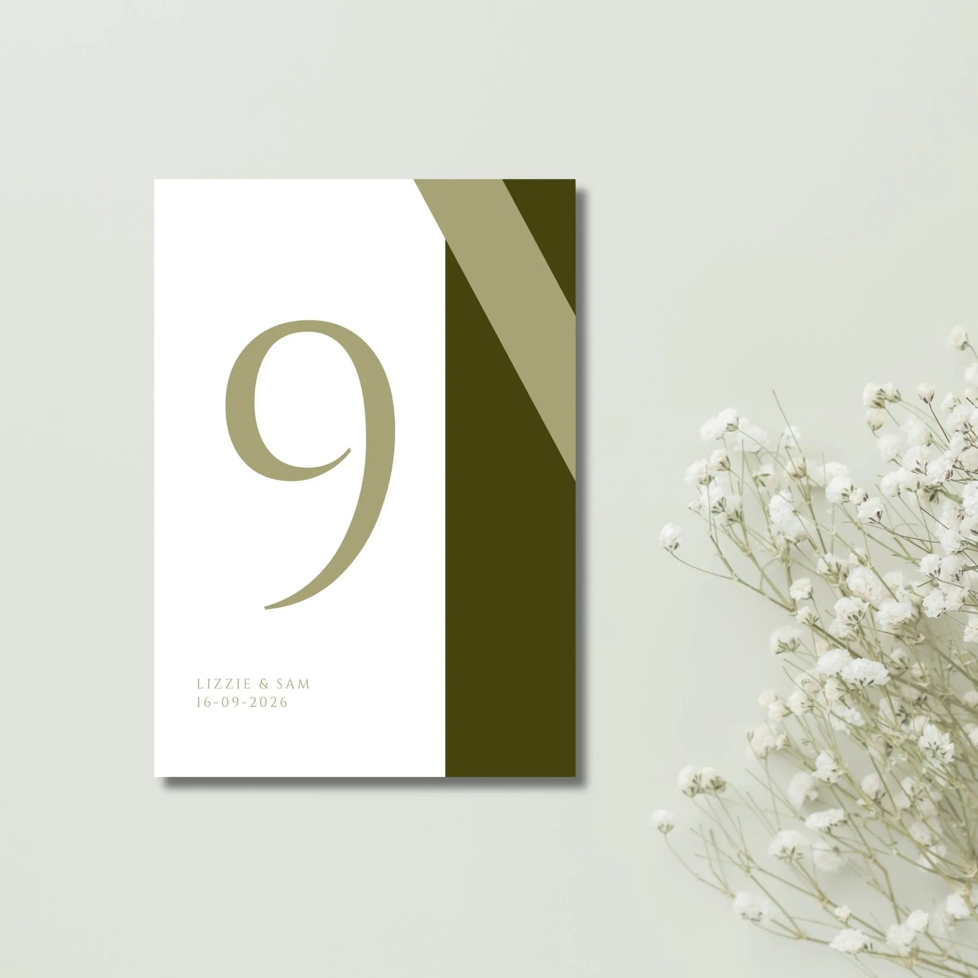 Table numbers Greens - WedFetti Confetti & Signage