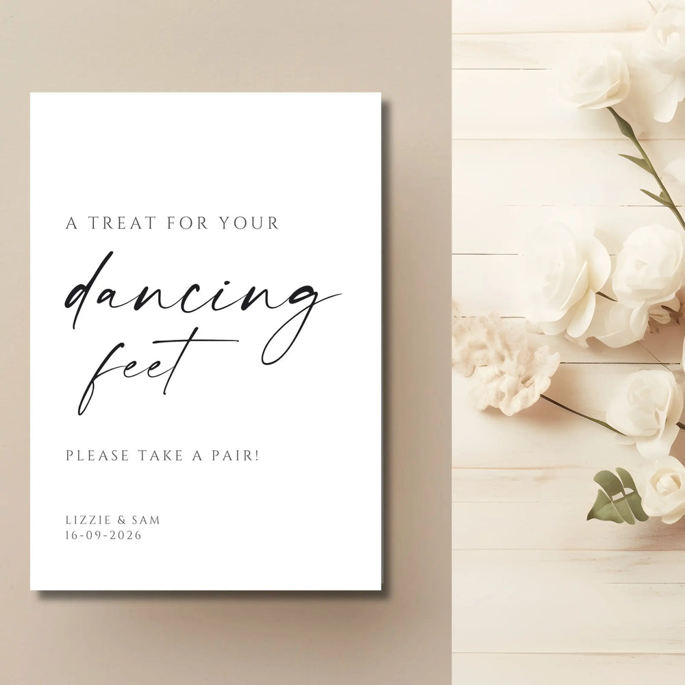 Flip flop / slipper dancing feet - WedFetti Confetti & Signage