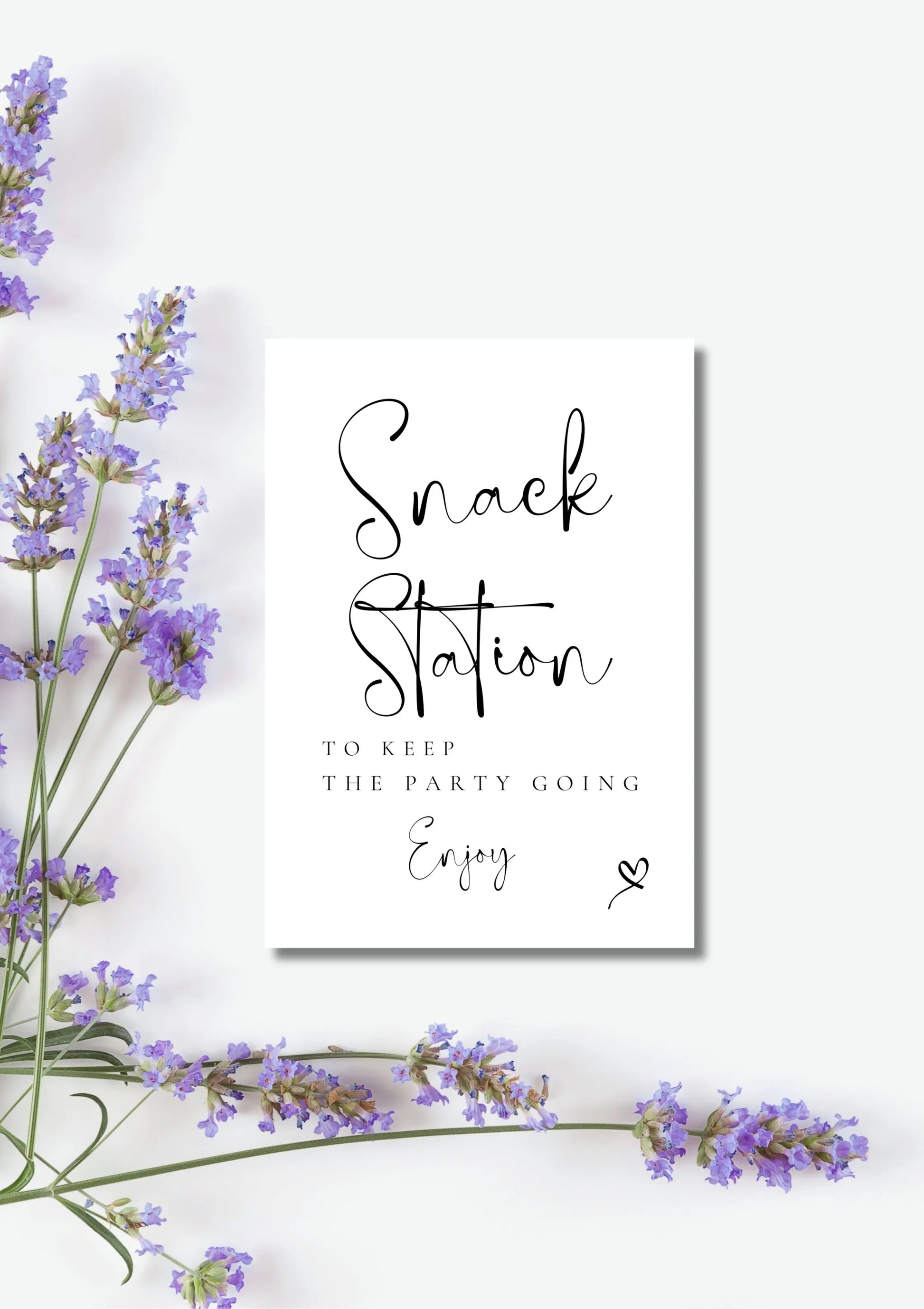 Lucia black collection - snack sign A5 WedFetti