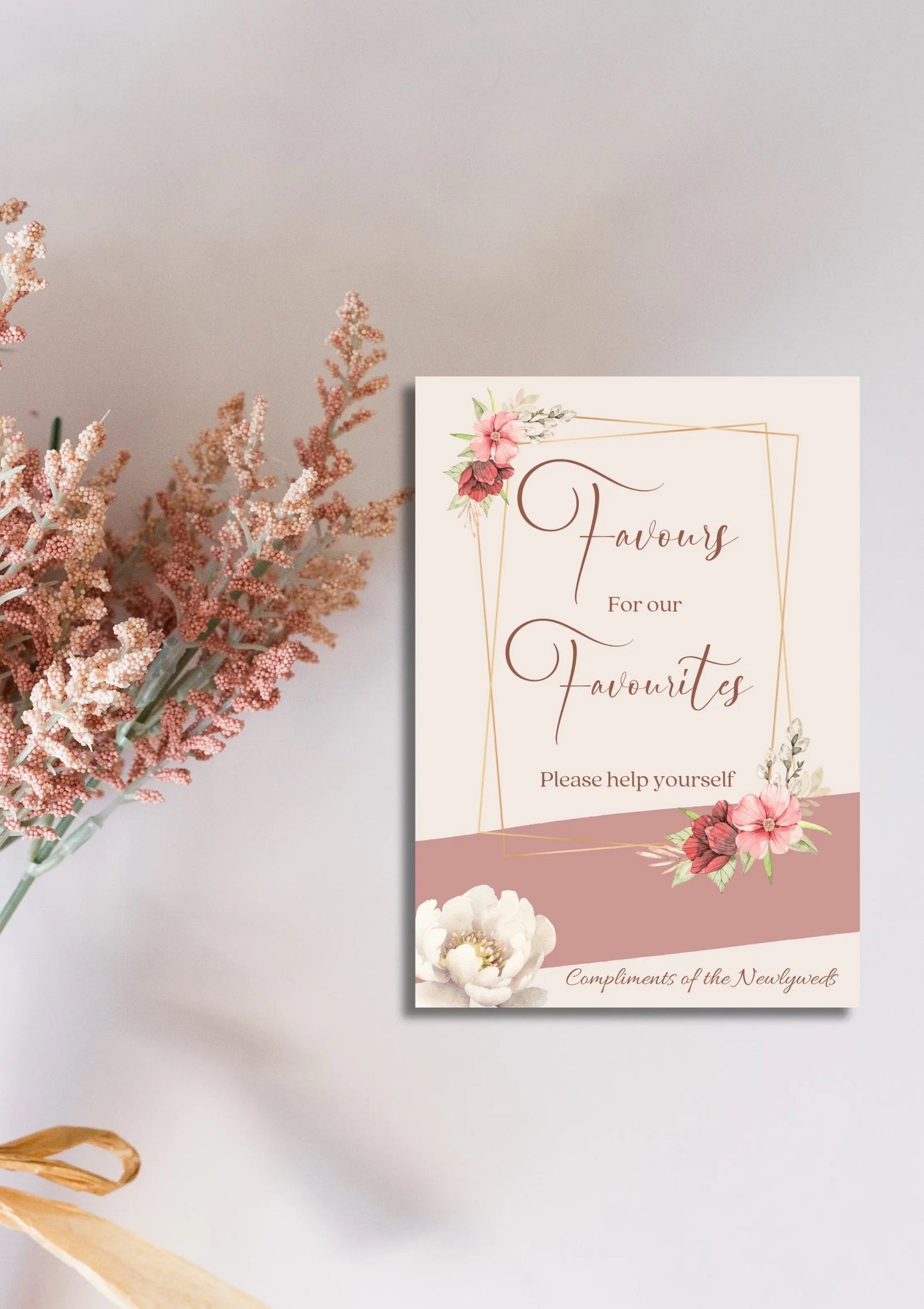 Favours for our favorites sign A5 WedFetti