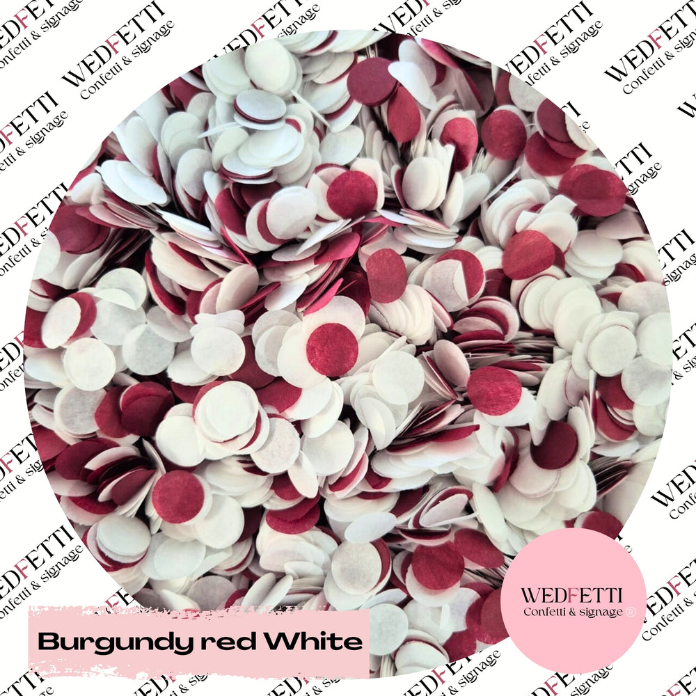 Slow falling paper Confetti - Burgundy Red White