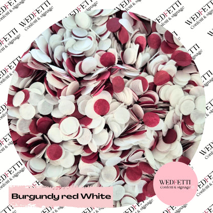 Slow falling paper Confetti - Burgundy Red White