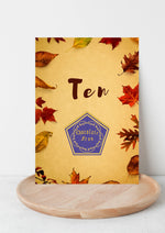 Harry potter style wedding table numbers WedFetti