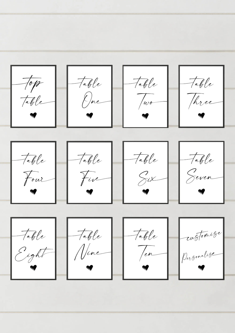 Table numbers - modern minimalist WedFetti