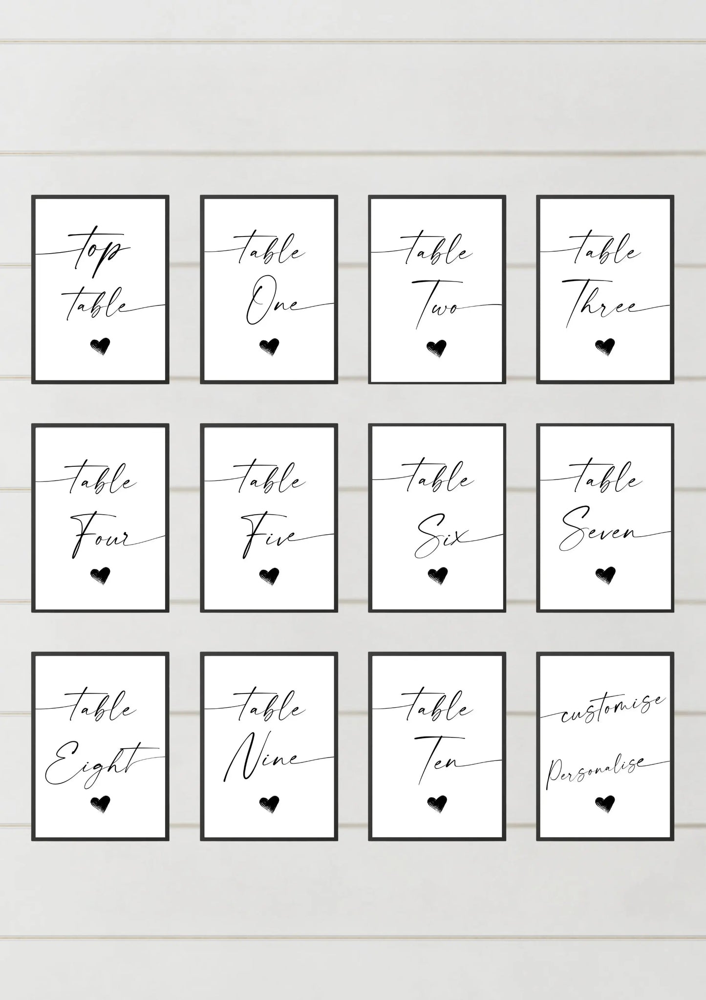 Table numbers - modern minimalist WedFetti