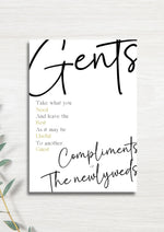 Gents restroom WedFetti