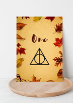 Harry potter style wedding table numbers WedFetti