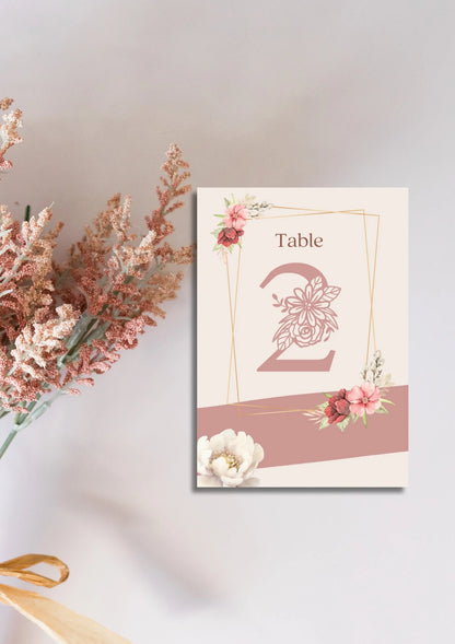 Table numbers  A5 WedFetti