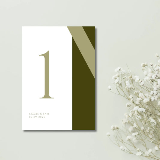 Table numbers Greens - WedFetti Confetti & Signage