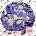 Slow falling paper Confetti - Electric Purple + White - WedFetti Confetti & Signage